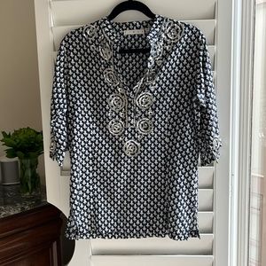 ✨ Stunning FIGUE Navy & Silver Sequin Tunic – M ✨